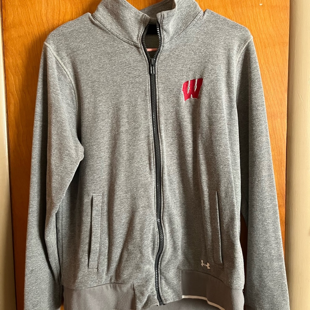 Under Armour Gray Full-Zip Jacket with Wisconsin logo